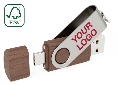 Twister Go Wood - Promotional USB With USB-C Twister Go Wood - Promotional USB With USB-C